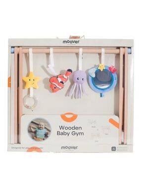 Wooden Baby Gym in Pastel Peach & Blue